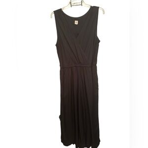 GAP Black Sleeveless Wrap Front Wide Leg Jumpsuit